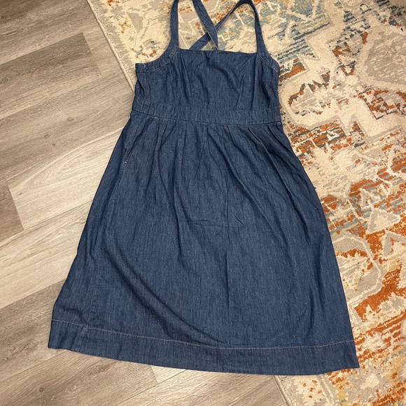 Gap Side Button Apron Denim Midi dress sz16 - Picture 5 of 9